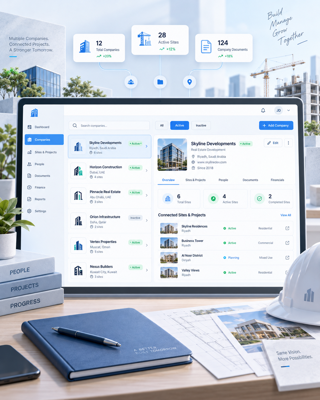 Manage company interface preview